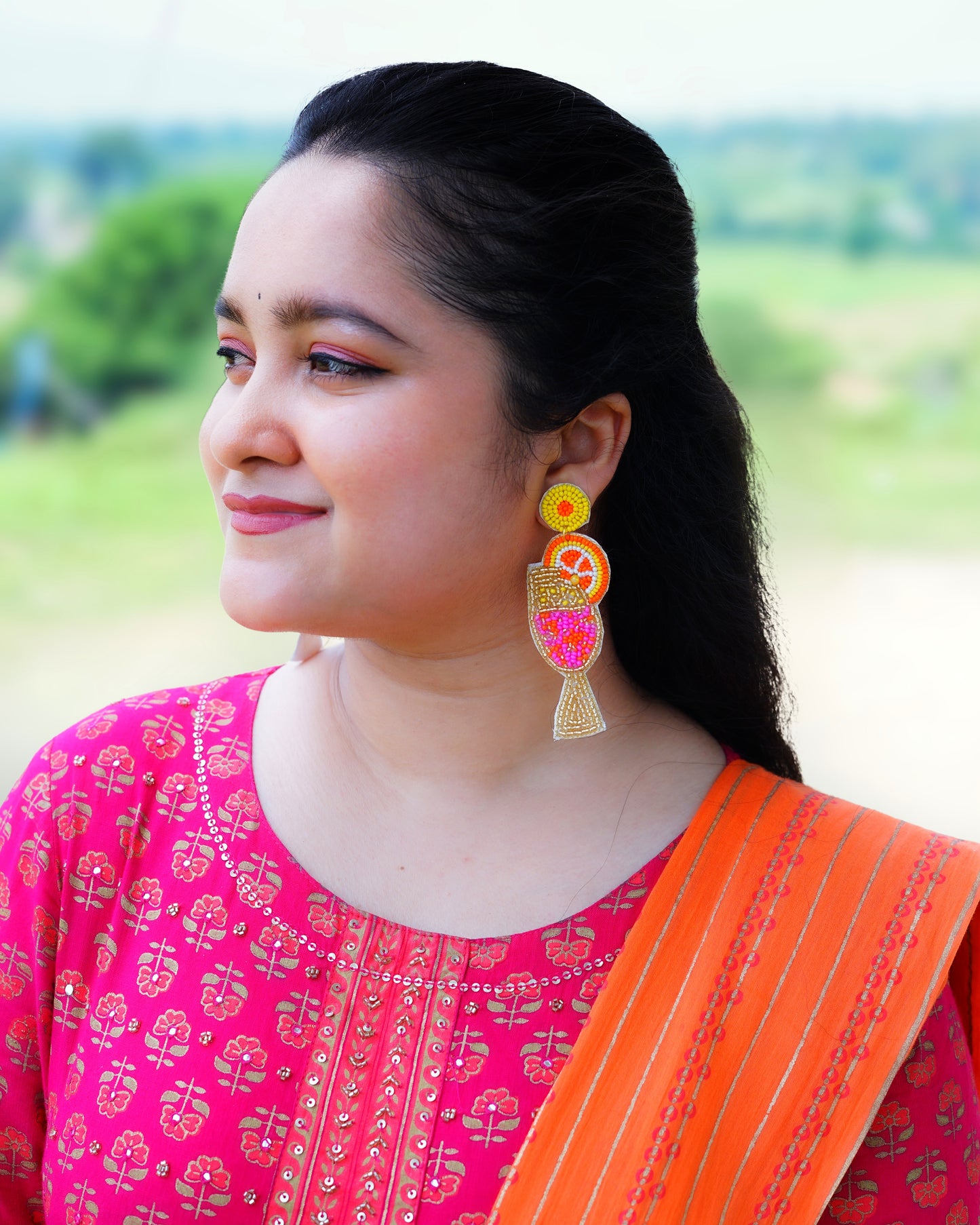 Desisnitch Handmade Cocktail Glass Earrings