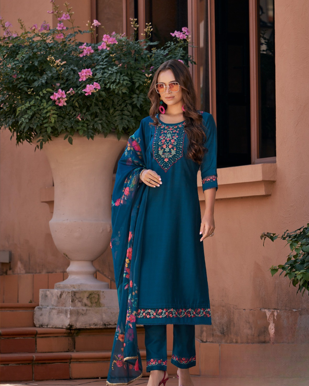 Handwork And Embroidery On Viscouse Silk Fabrics