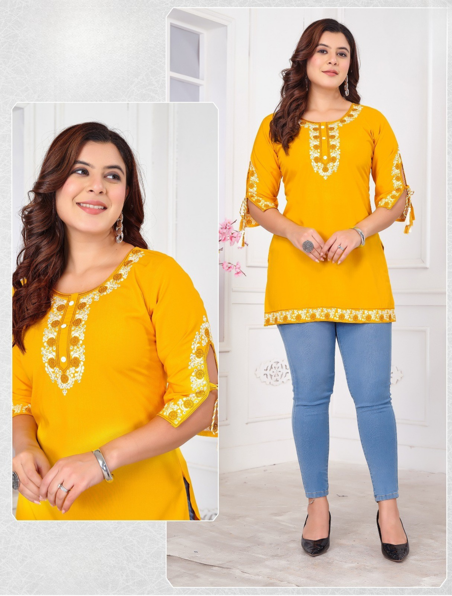 THE WOW – Elegant Embroidered Short Tunic