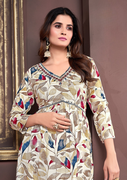Premium Rayon Handwork Suit with Heavy Najmin Dupatta