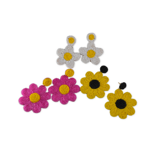 Desisnitch Handmade Floral Beaded Earrings