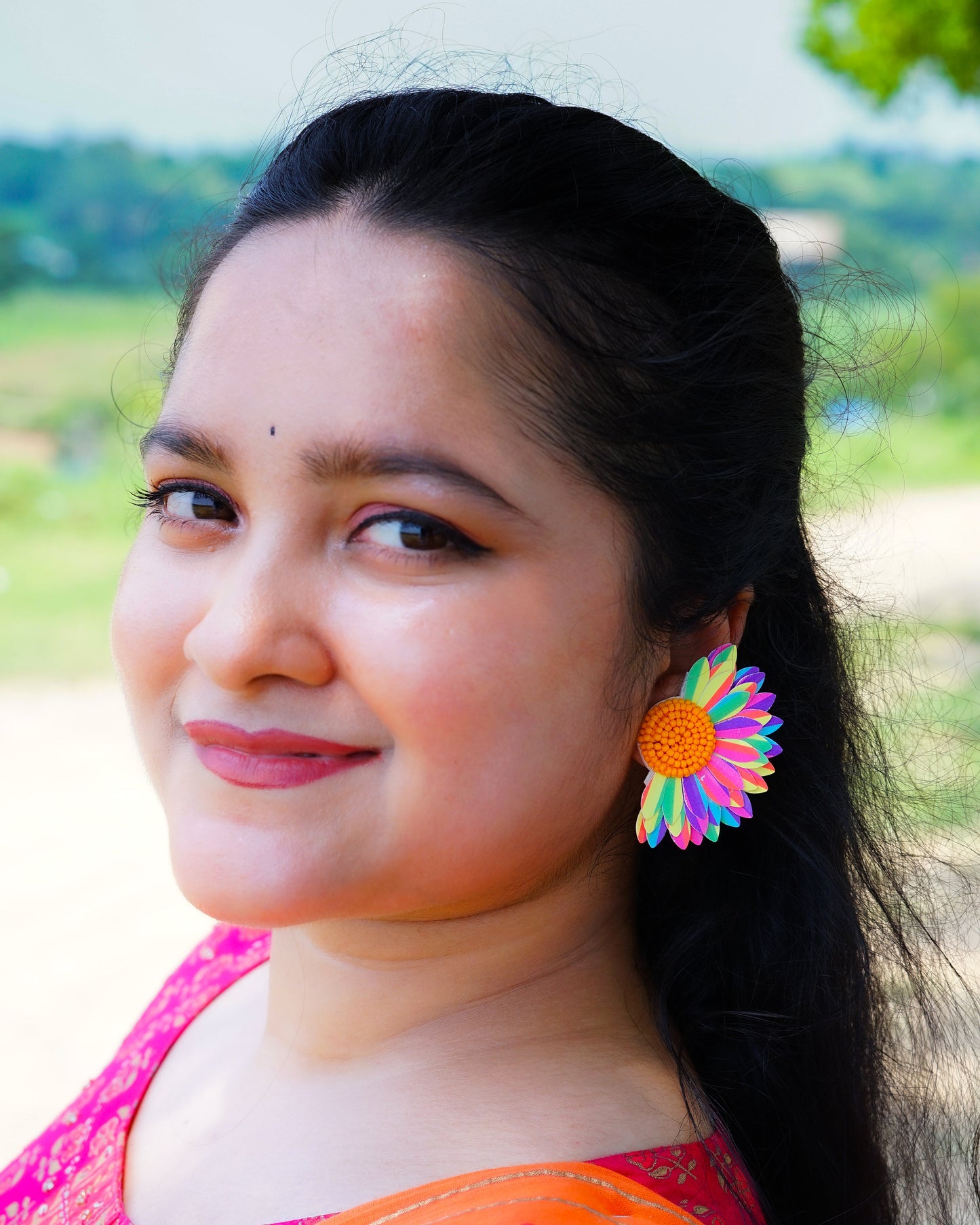 Desisnitch Modern Rainbow Handcrafted Earrings