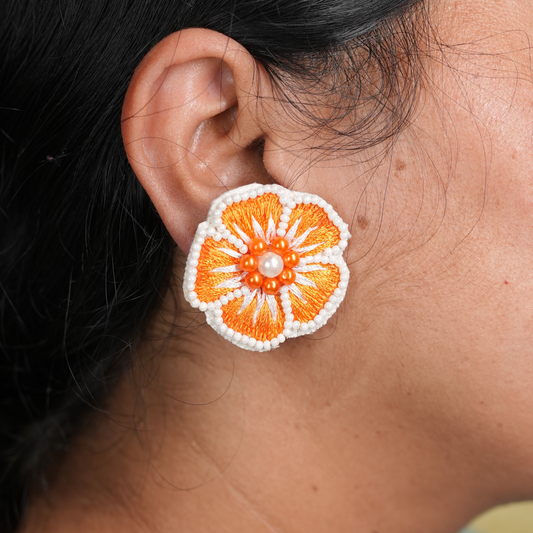 Desisnitch Handmade Floral Beaded Earrings