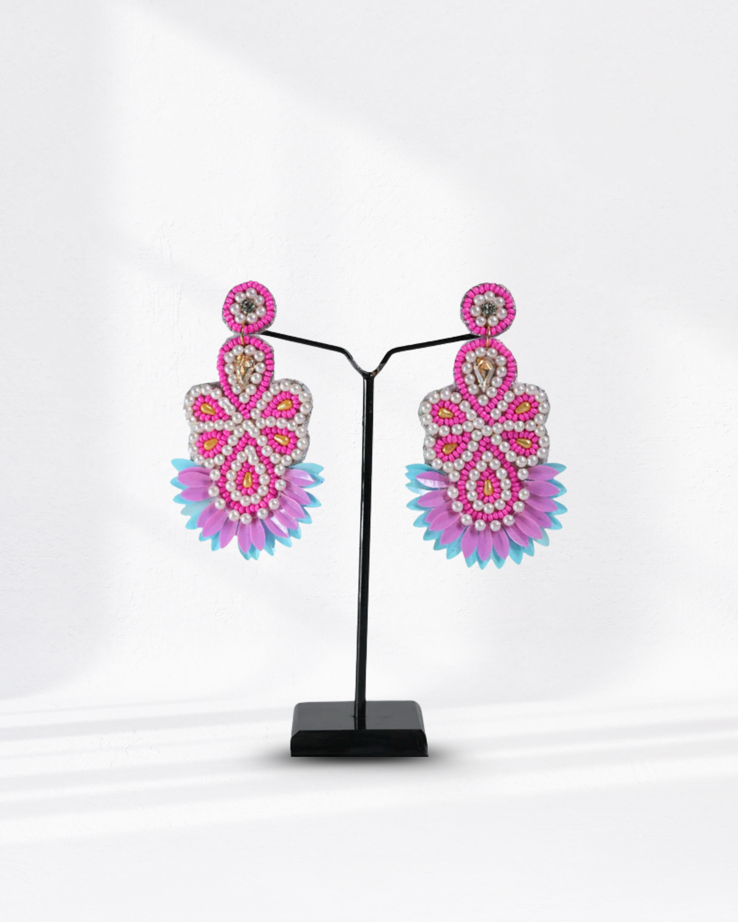 Desisnitch Handmade Earrings Combo – Lotus Bloom & Flamingo Edition (Set of 2 Pairs)