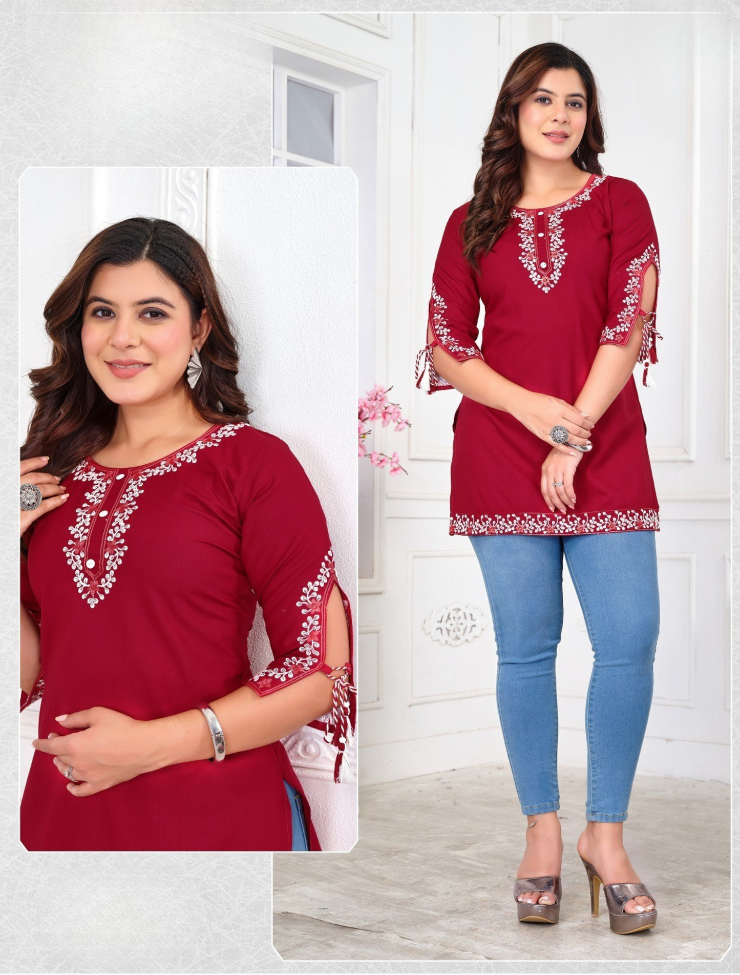 THE WOW – Elegant Embroidered Short Tunic