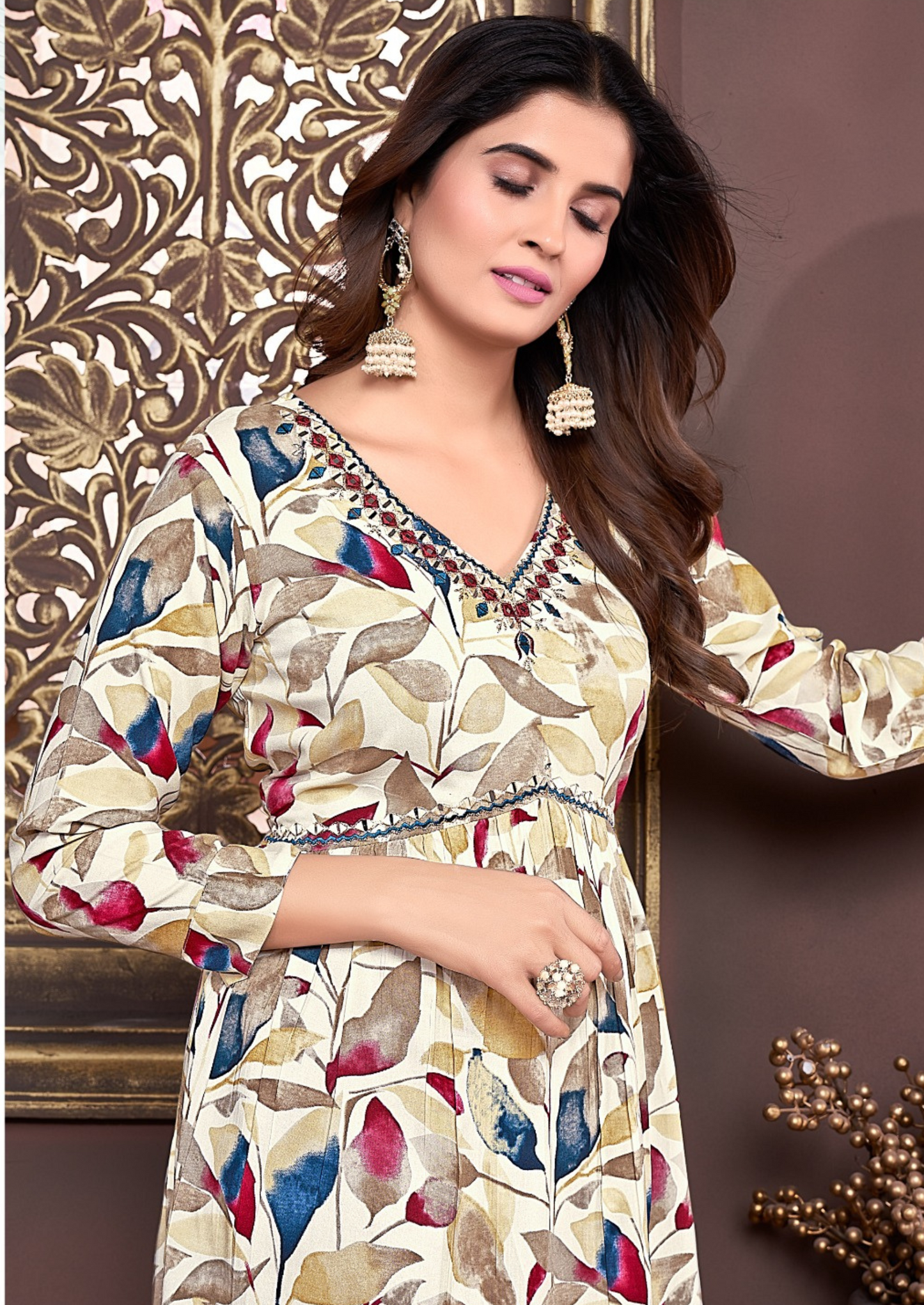 Premium Rayon Handwork Suit with Heavy Najmin Dupatta