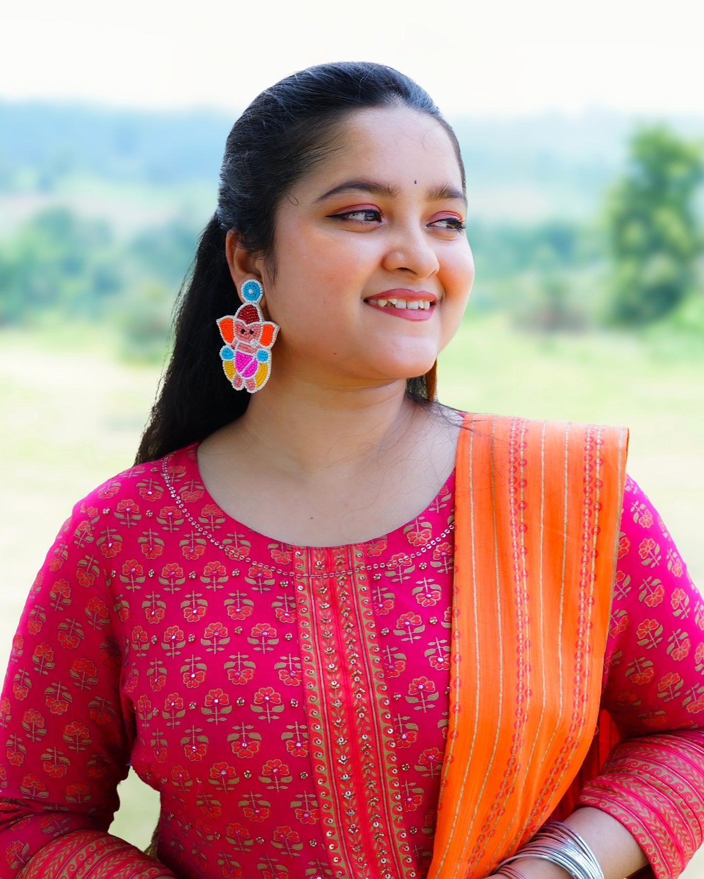 Desisnitch Ganesha Handmade Drop Earrings