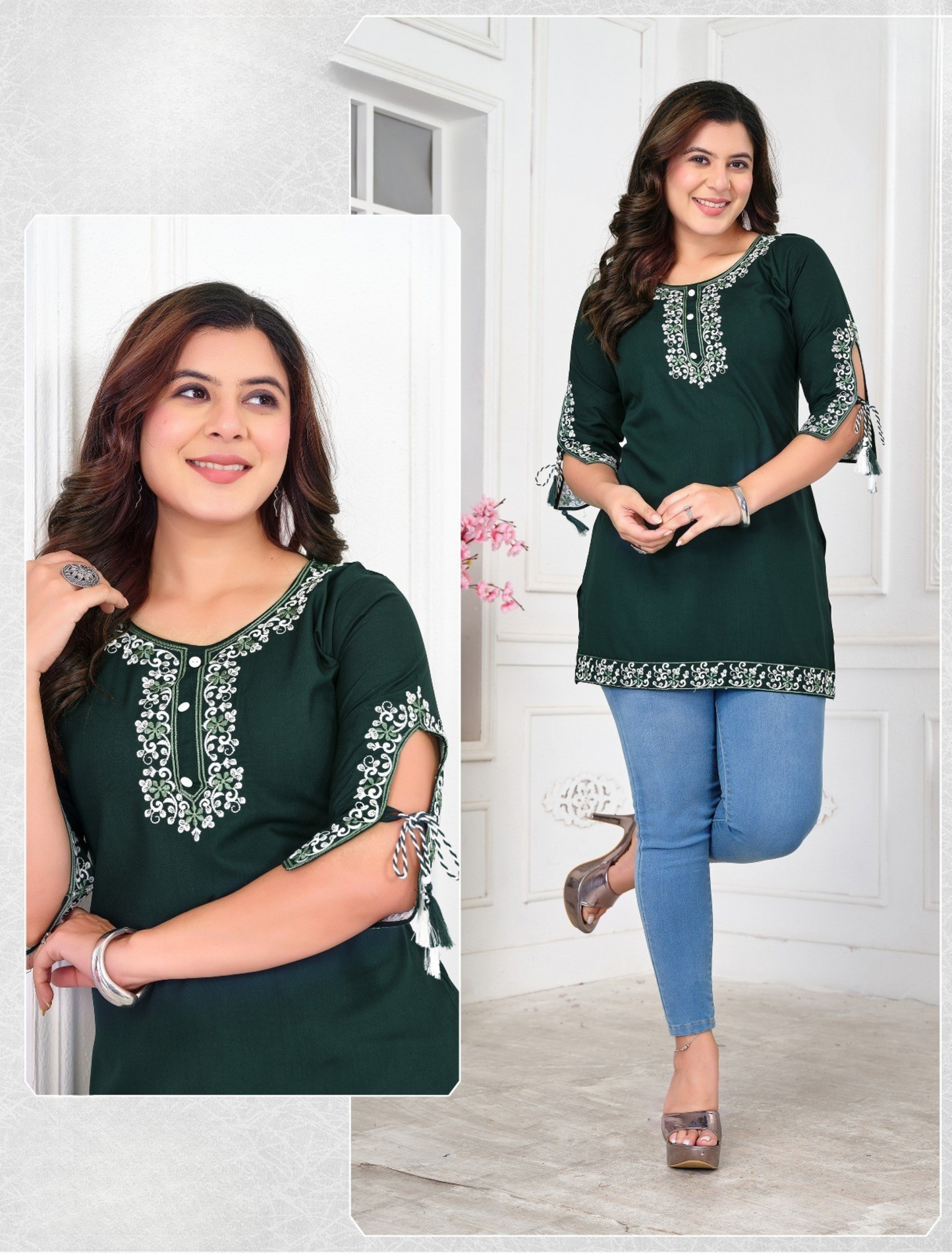 THE WOW – Elegant Embroidered Short Tunic