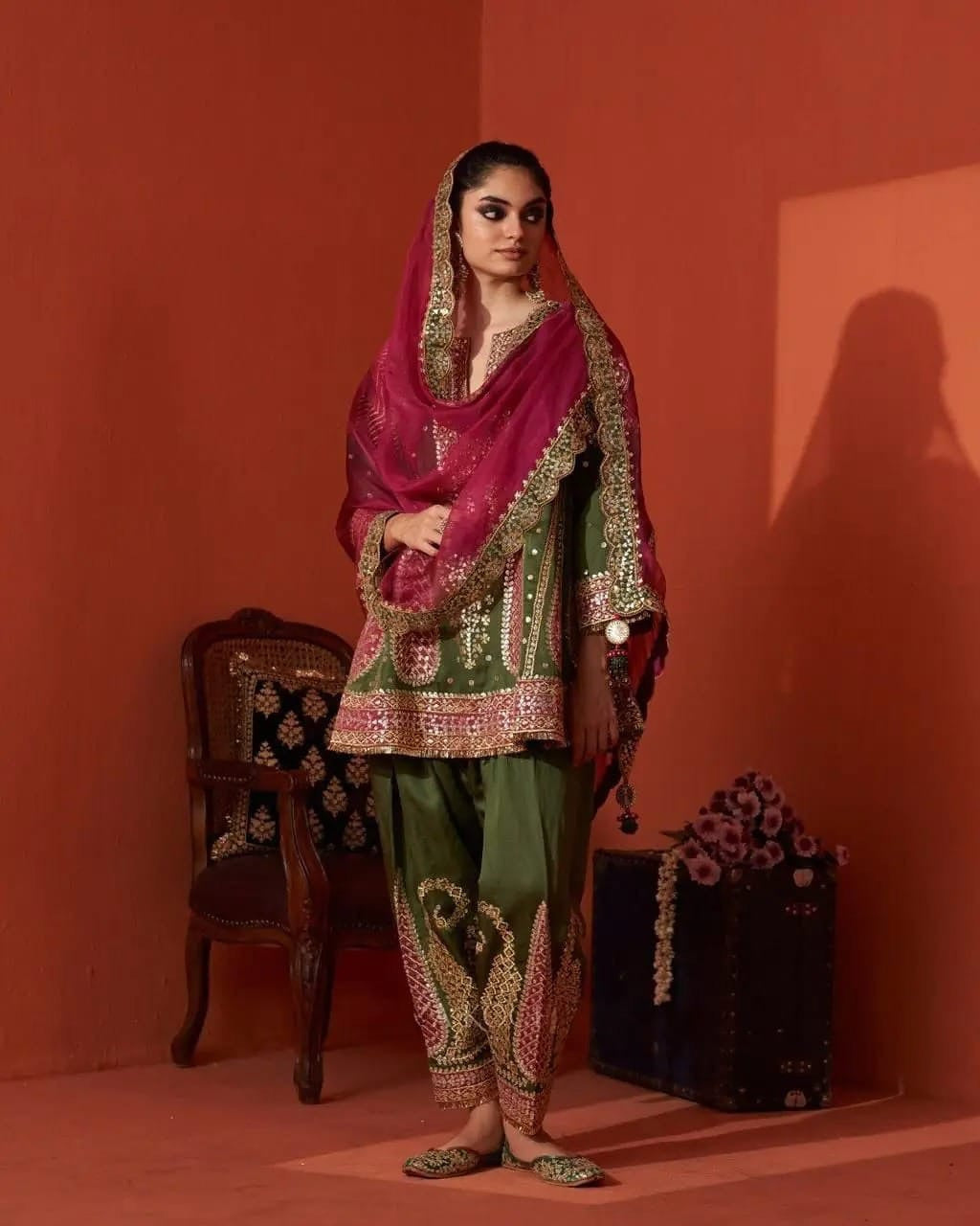 Elegant Pure Tissue & Organza Embroidered Suit – Premium Quality