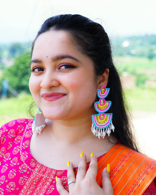 Desisnitch Handmade Lotus Drop Earrings