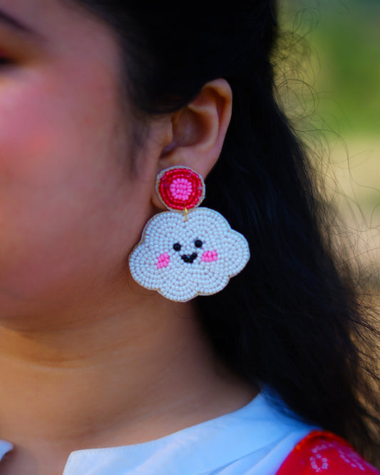 Desisnitch Smiling Cloud Handmade Earrings