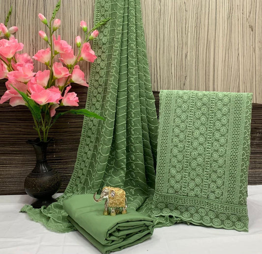 Elegant Chikankari Georgette Suit – Timeless Grace & Craftsmanship