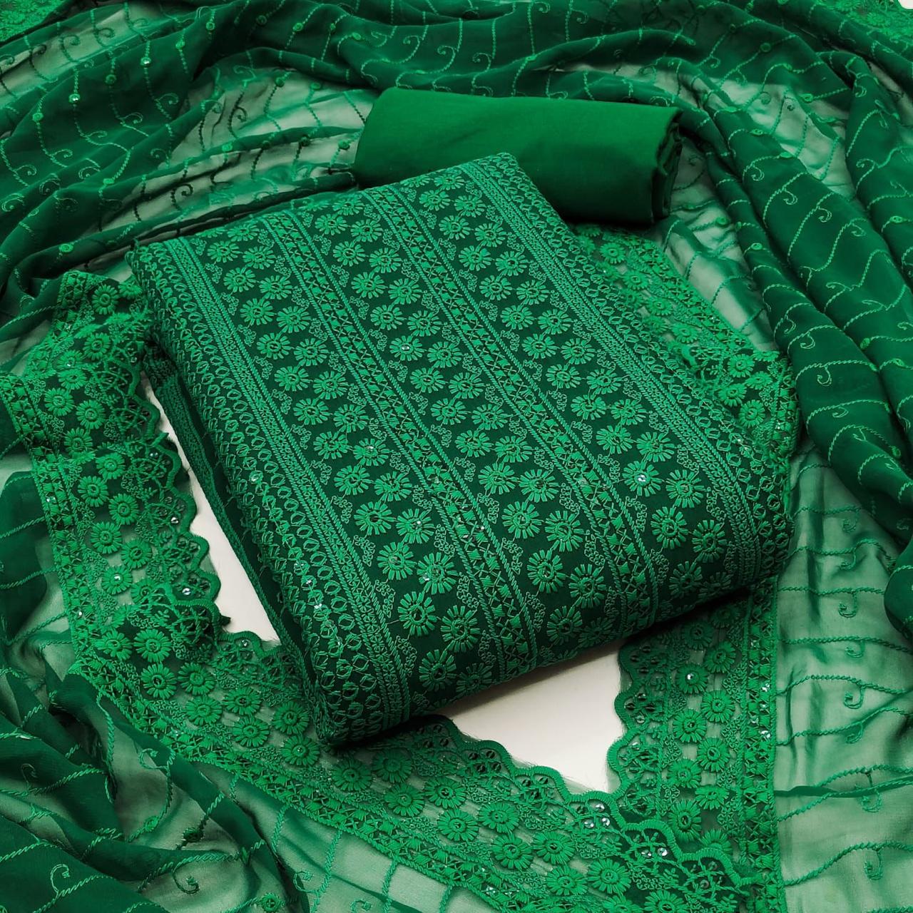 Elegant Chanderi Embroidered Suit – Timeless Grace & Comfort