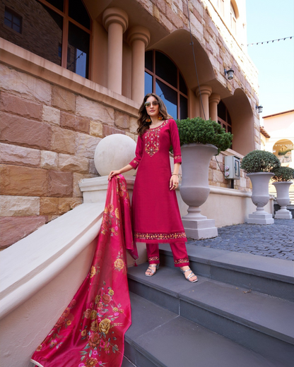 Handwork And Embroidery On Viscouse Silk Fabrics