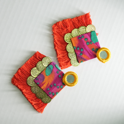 Vibrant Threads of Tradition – Handmade Boho Statement Earrings by Desisnitch 🌺