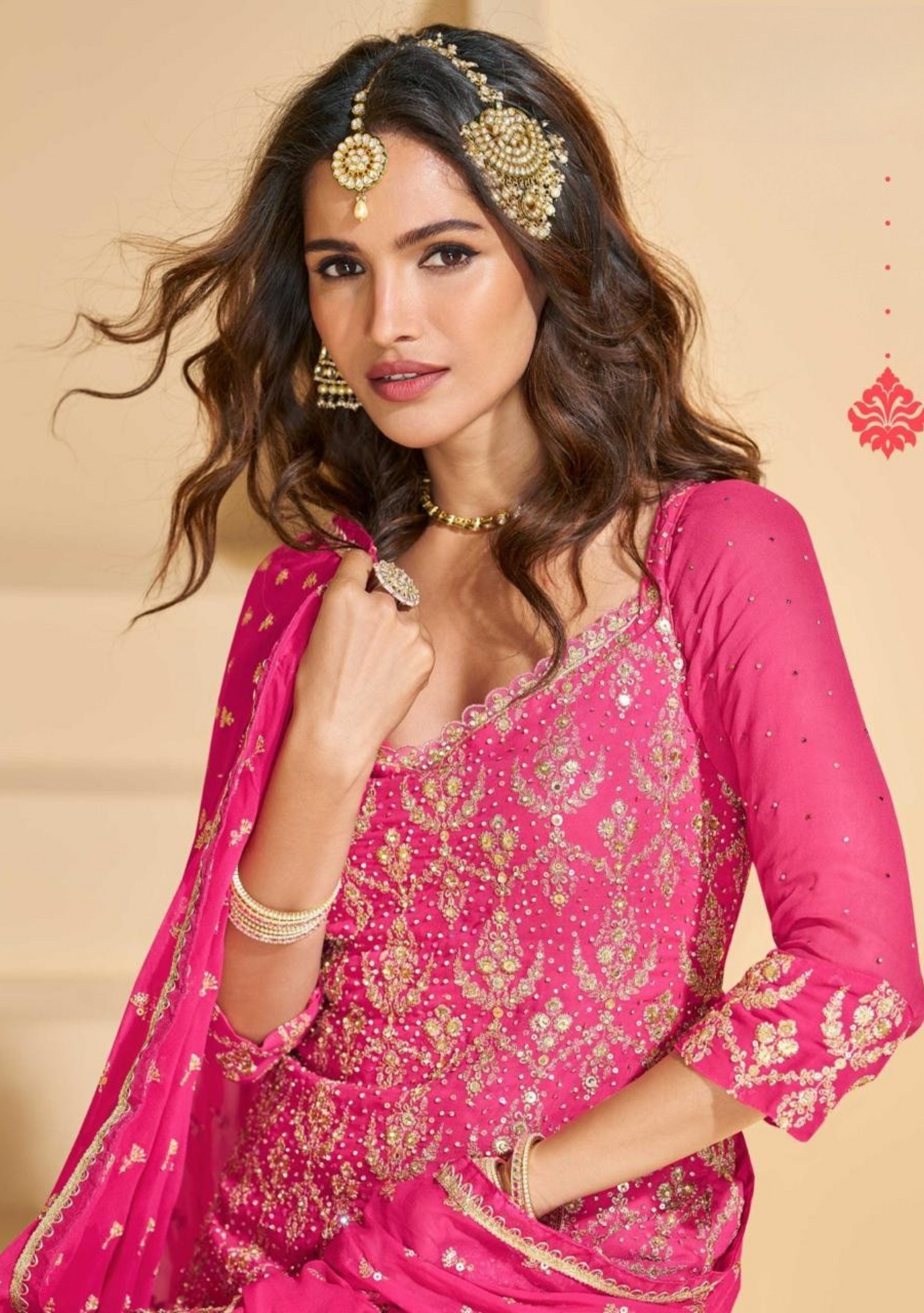 Free-Size Stitched Georgette Ensemble – Premium Embroidered Set
