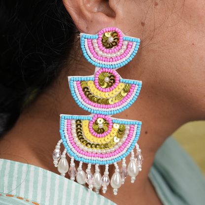 Desisnitch Handmade Lotus Drop Earrings