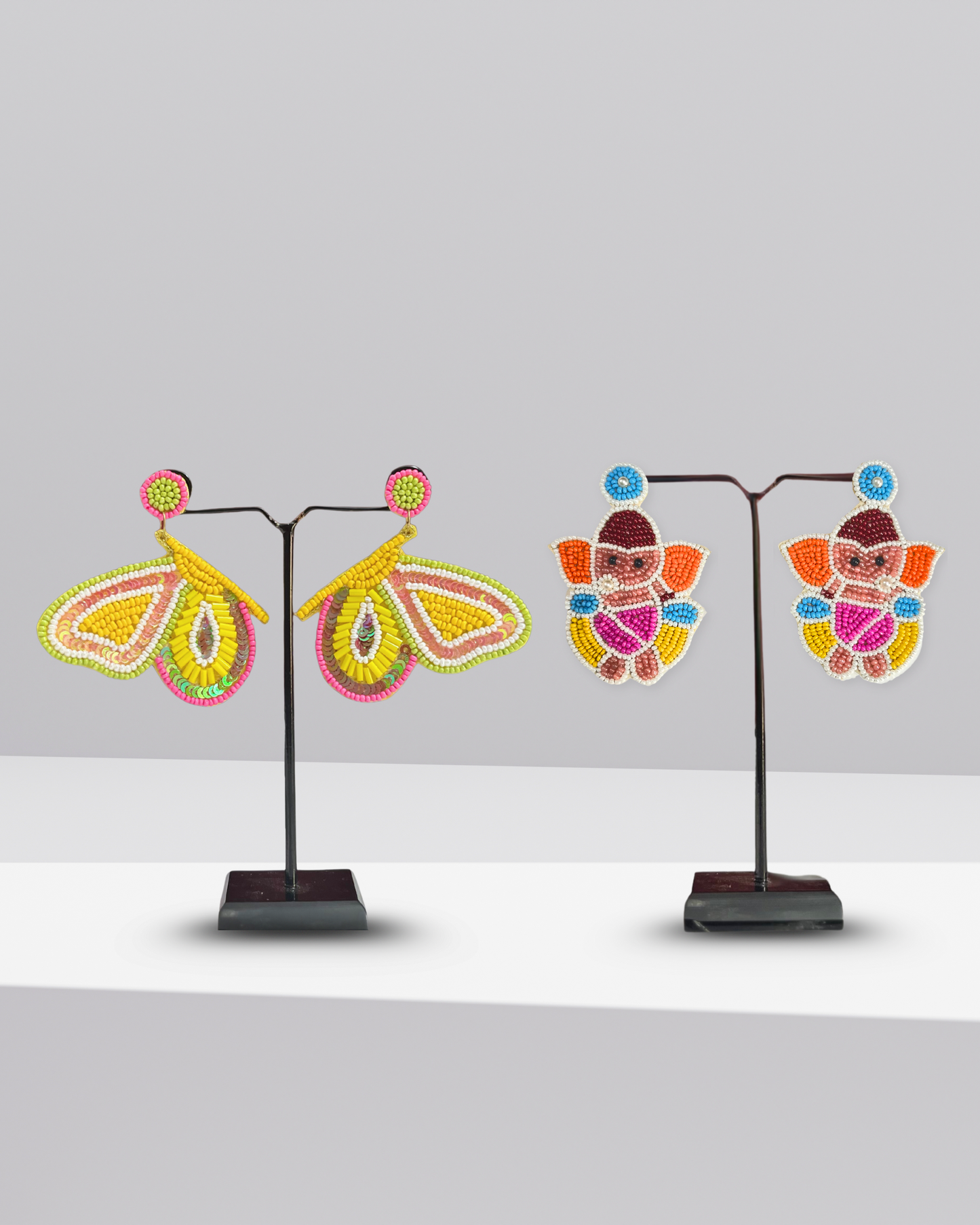 Desisnitch Handmade Earrings Combo – Butterfly & Ganesha Edition (Set of 2 Pairs)