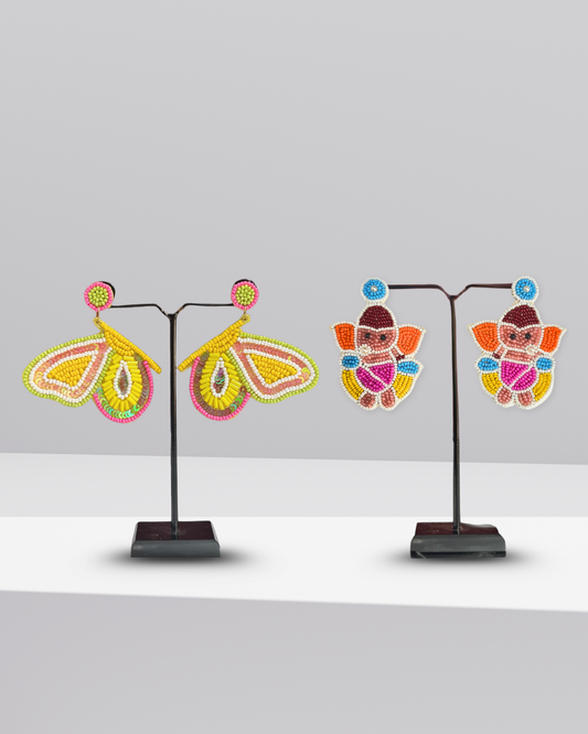 Desisnitch Handmade Earrings Combo – Butterfly & Ganesha Edition (Set of 2 Pairs)