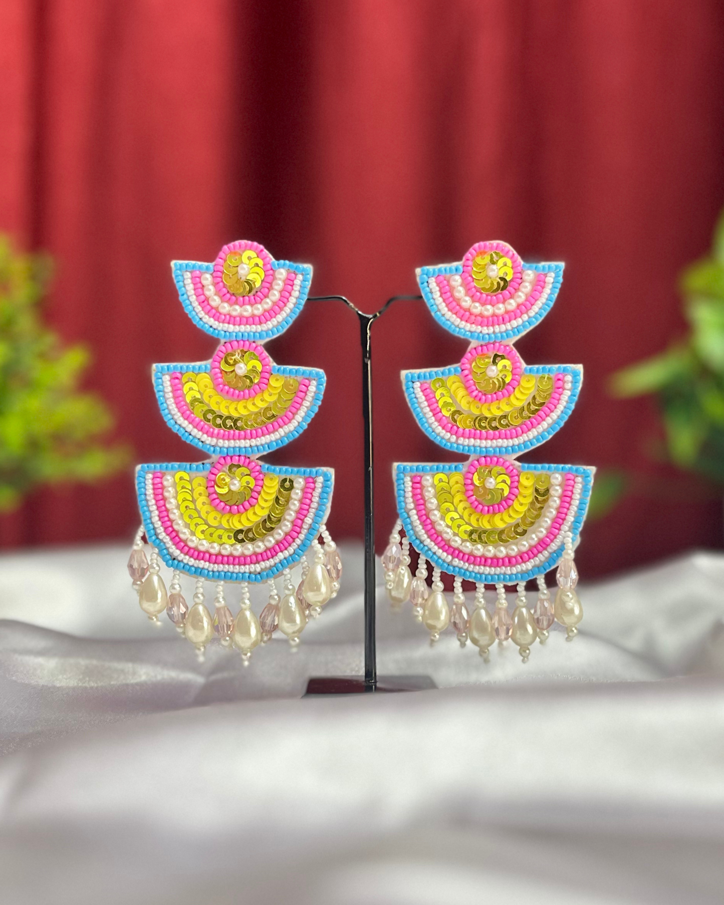 Desisnitch Handmade Lotus Drop Earrings