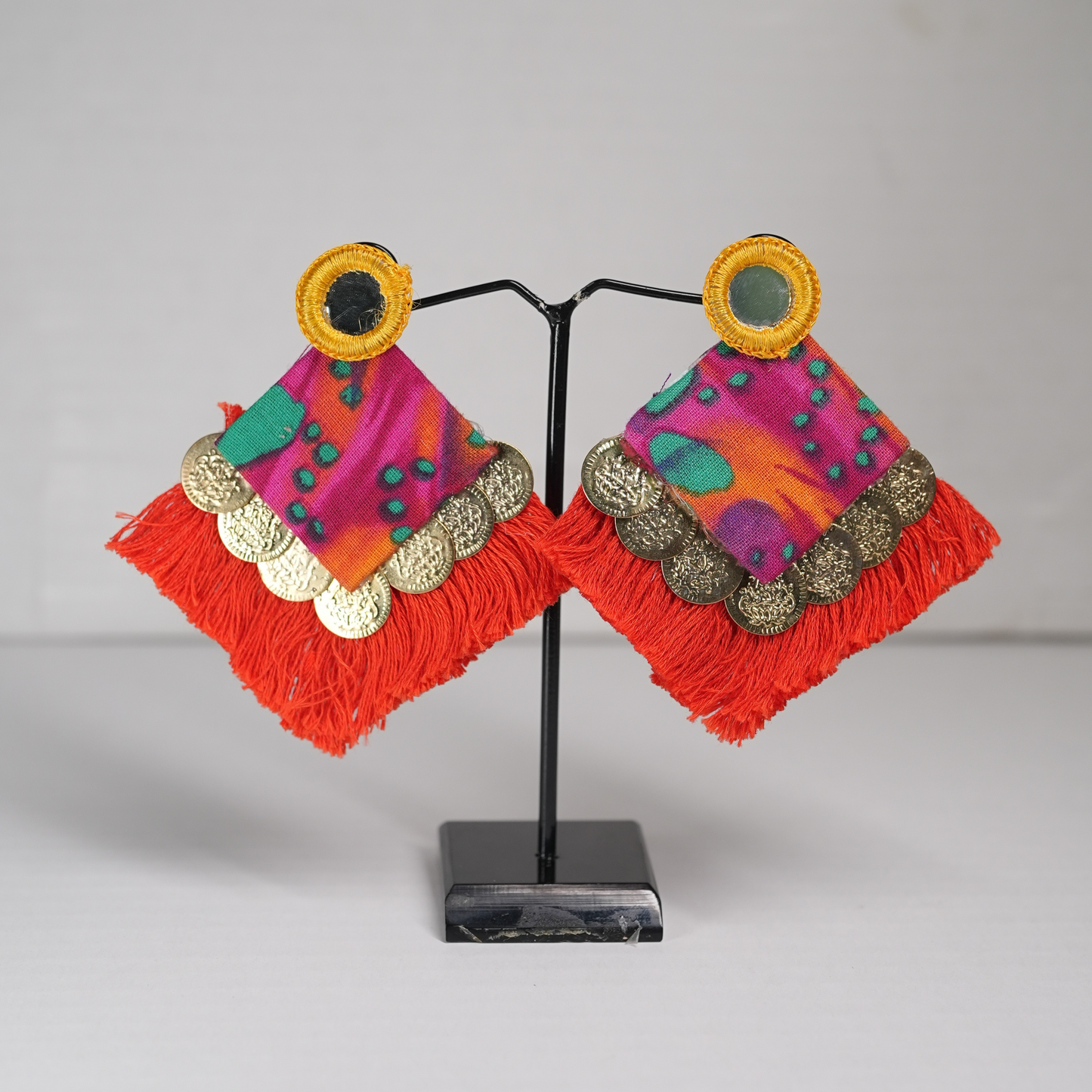 Vibrant Threads of Tradition – Handmade Boho Statement Earrings by Desisnitch 🌺