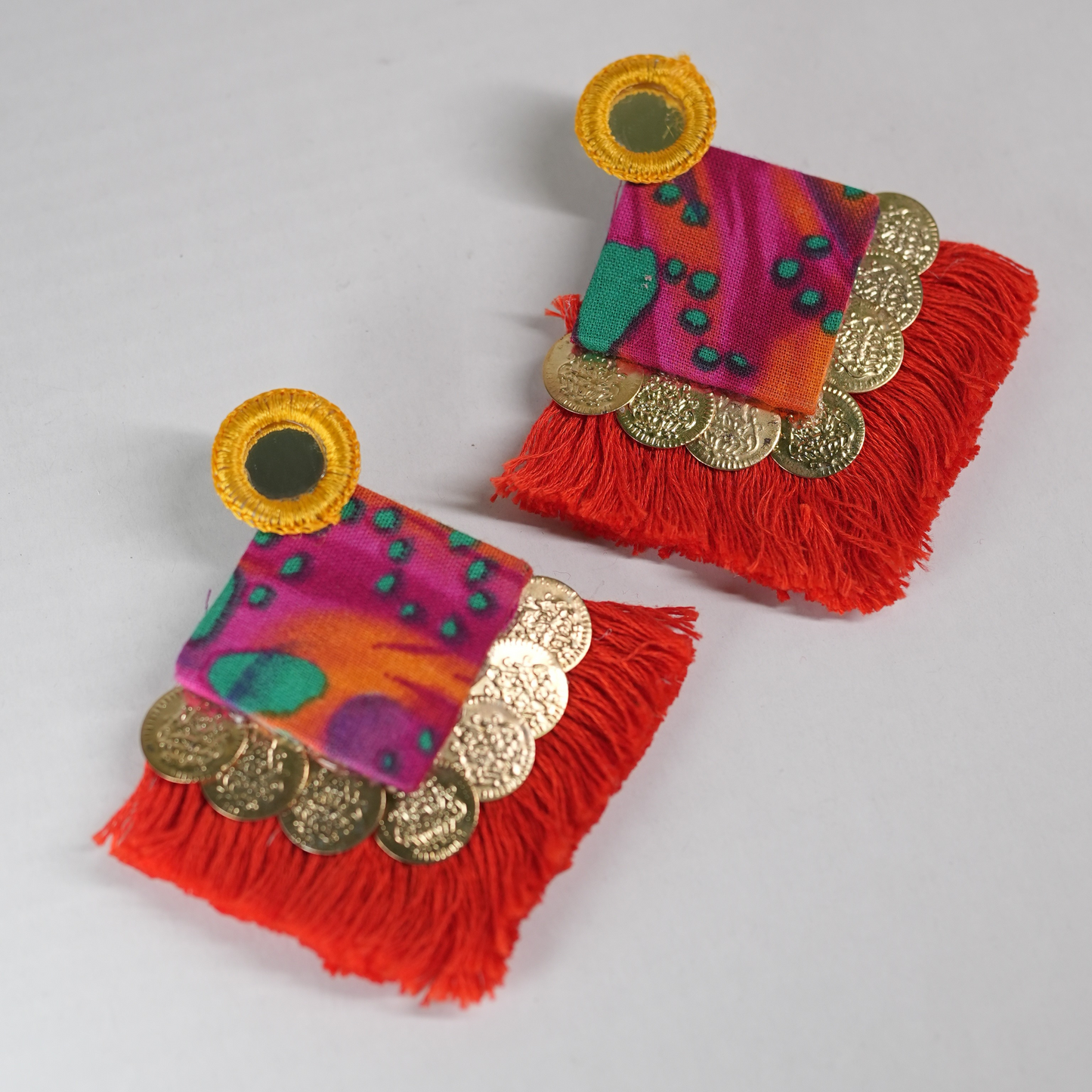 Vibrant Threads of Tradition – Handmade Boho Statement Earrings by Desisnitch 🌺