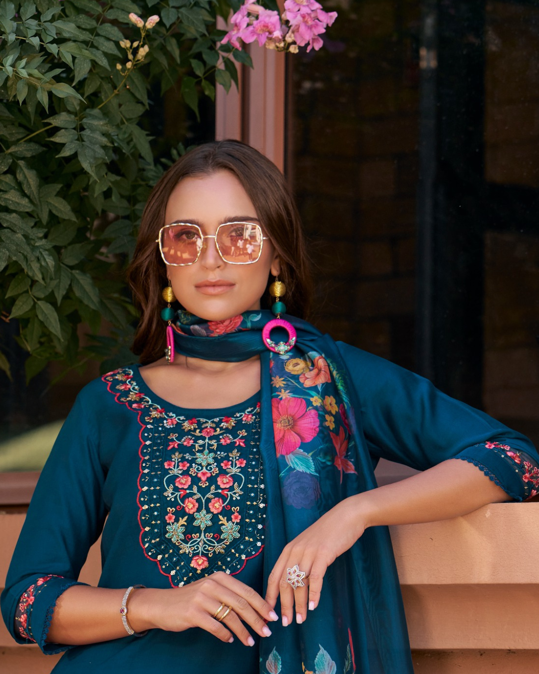 Handwork And Embroidery On Viscouse Silk Fabrics