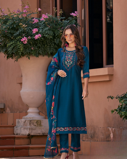 Handwork And Embroidery On Viscouse Silk Fabrics