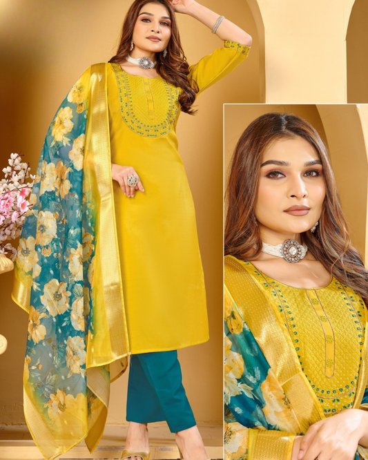 Elegant Ensemble in Roman Simmer Silk