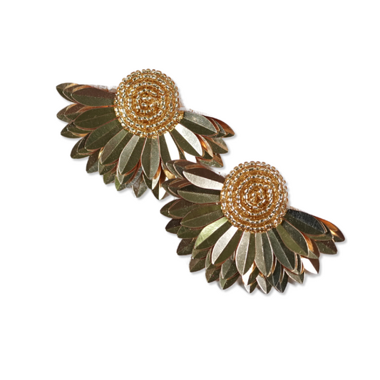 Handmade Floral Beaded Earrings by Desisnitch