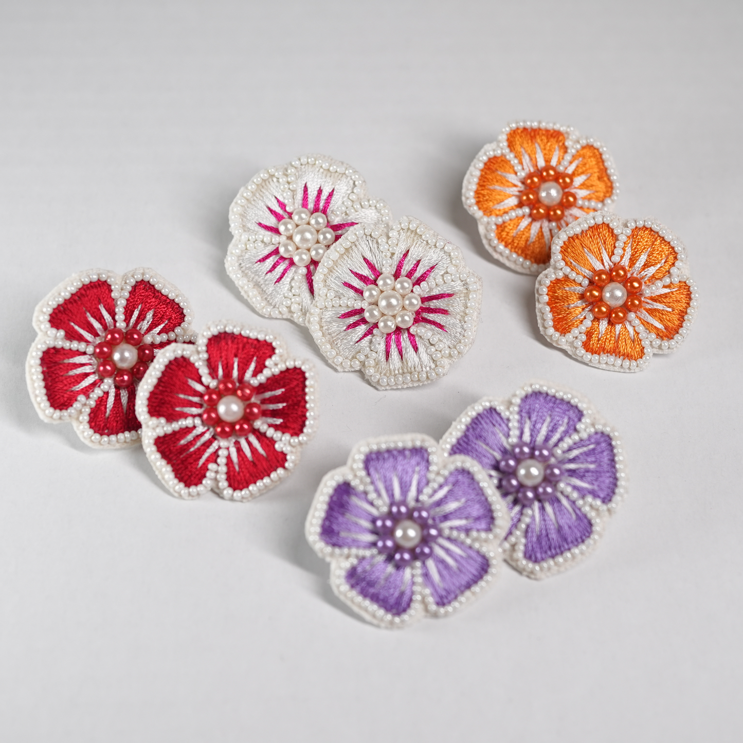 Desisnitch Handmade Floral Beaded Earrings