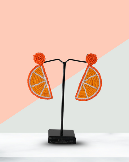 Desisnitch Handmade Earrings Combo – Citrus Beads & Pearl Gemstone Edition (Set of 2 Pairs)