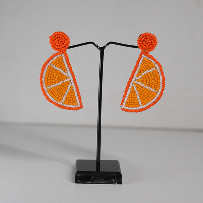 Handmade Citrus Beaded Earrings by Desisnitch