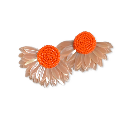 Handmade Floral Beaded Earrings by Desisnitch