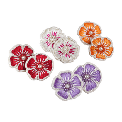 Desisnitch Handmade Floral Beaded Earrings