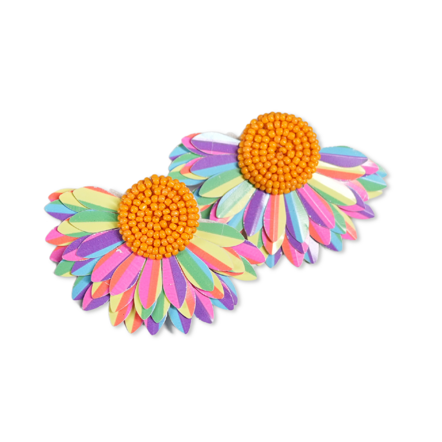 Handmade Floral Beaded Earrings by Desisnitch