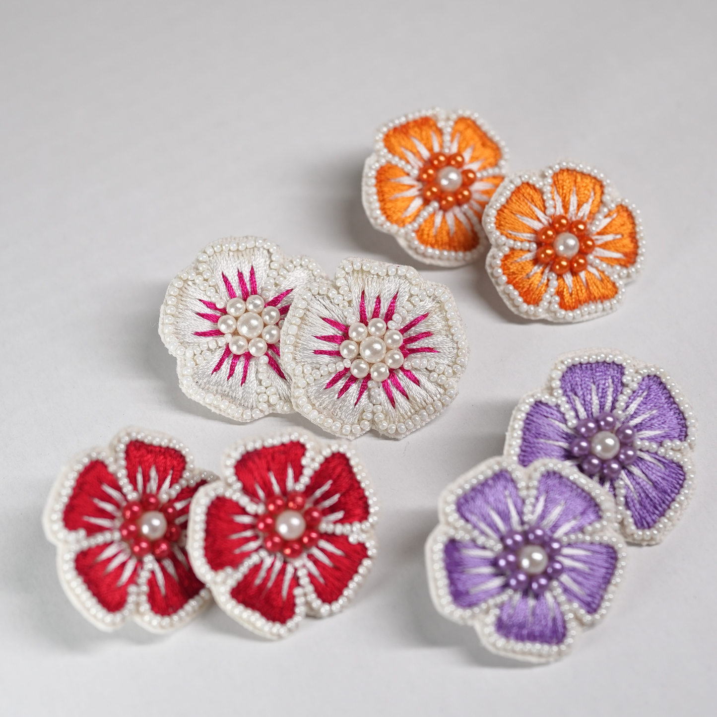 Desisnitch Handmade Floral Beaded Earrings