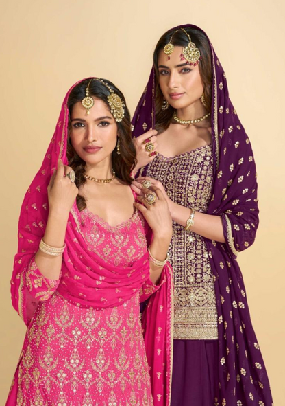 Free-Size Stitched Georgette Ensemble – Premium Embroidered Set