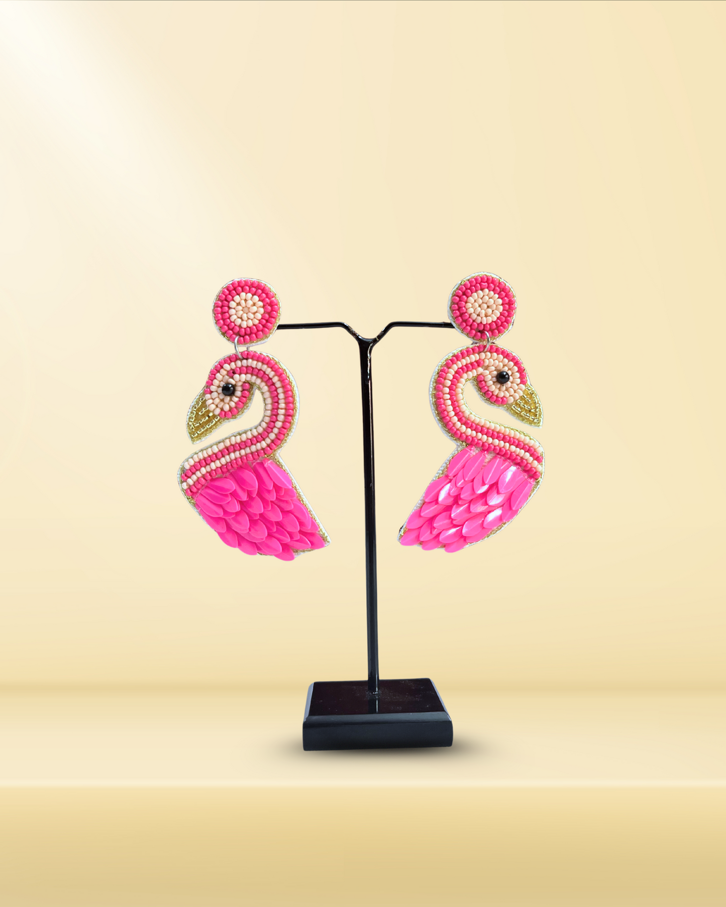 Desisnitch Handmade Earrings Combo – Lotus Bloom & Flamingo Edition (Set of 2 Pairs)