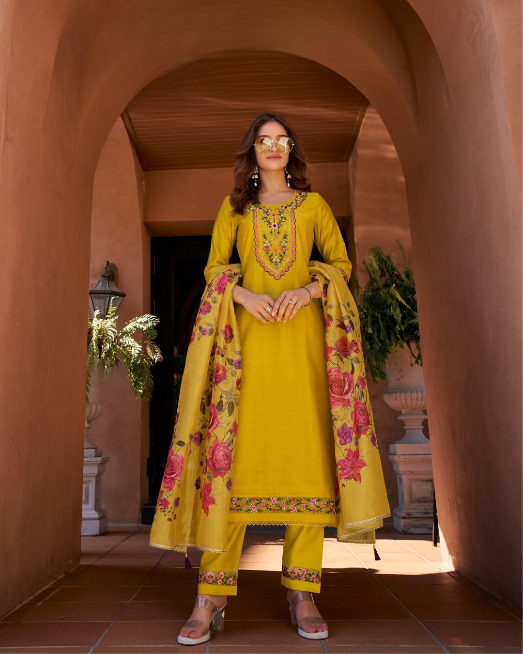 Handwork And Embroidery On Viscouse Silk Fabrics