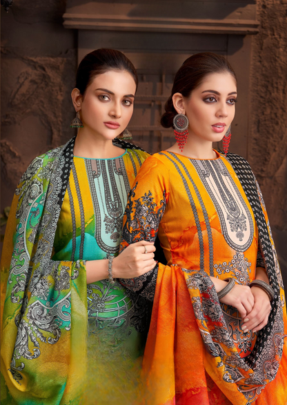 Elegant Viscose Rayon Suit with Swarovski Diamond Work