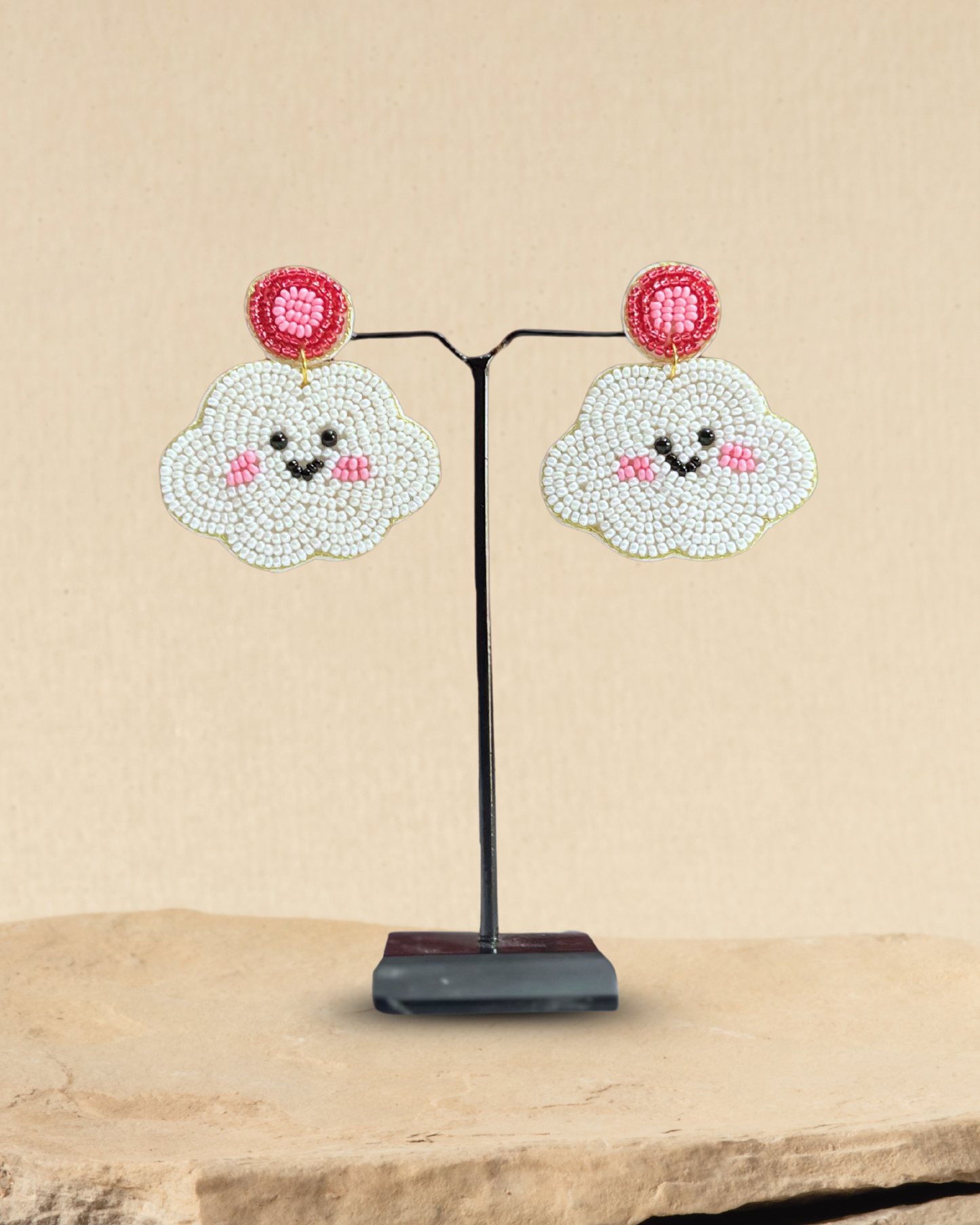 Desisnitch Smiling Cloud Handmade Earrings