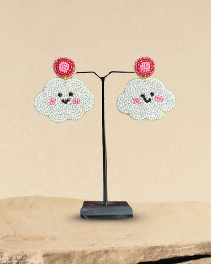 Desisnitch Smiling Cloud Handmade Earrings