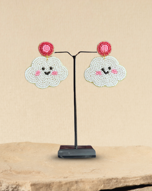 Desisnitch Smiling Cloud Handmade Earrings