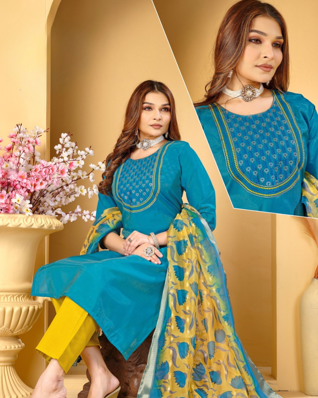 Elegant Ensemble in Roman Simmer Silk