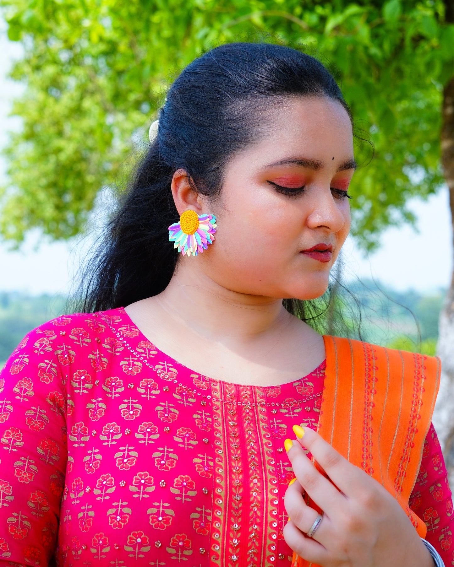 Desisnitch Modern Rainbow Handcrafted Earrings