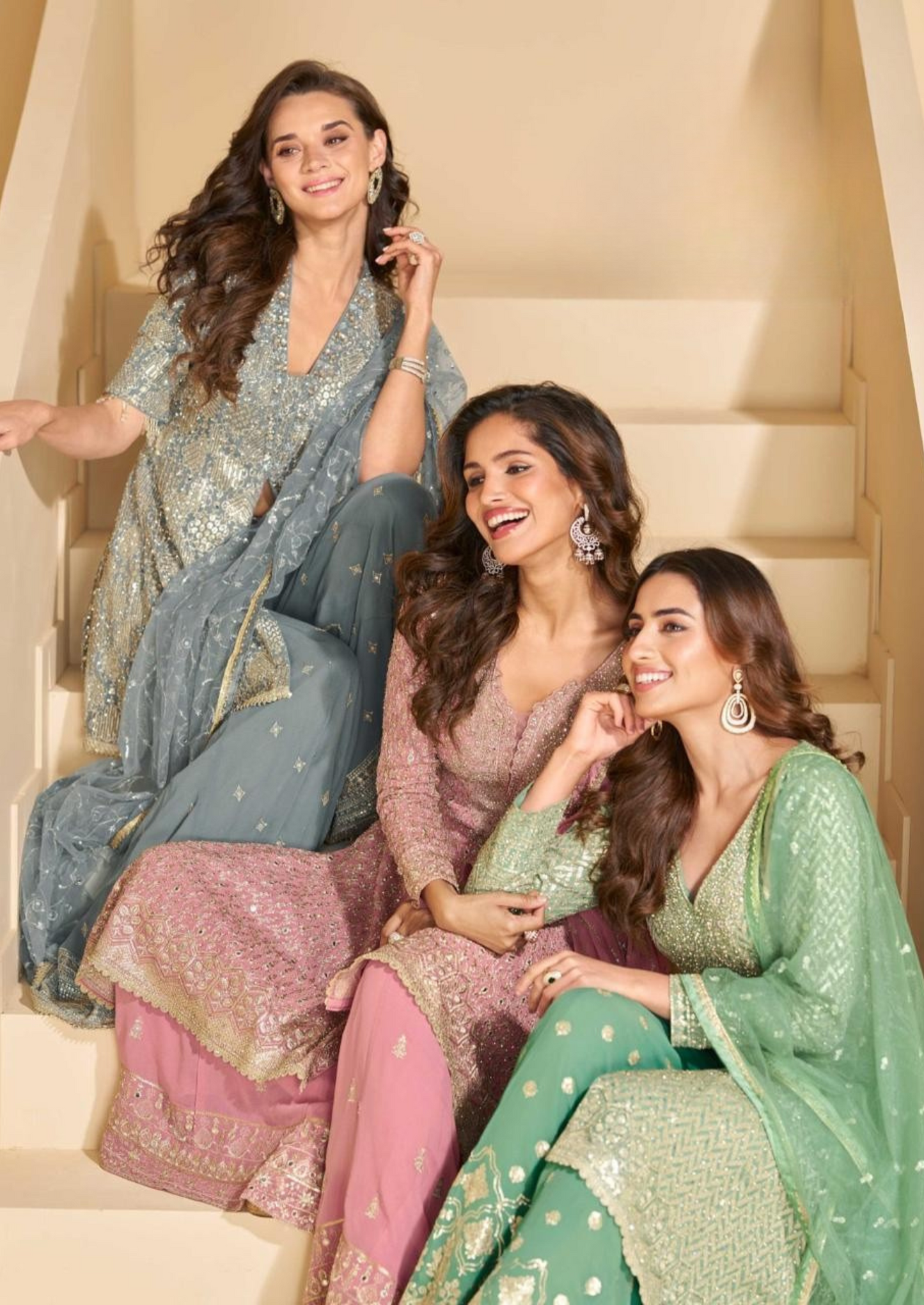 Luxury Embroidered Georgette Suit – Free Size Stitched
