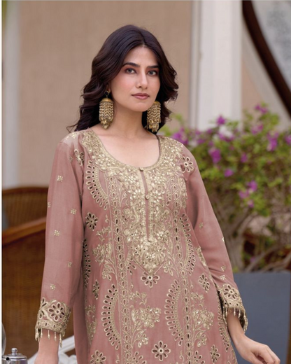 Royal Amethyst Embroidered Kurta Set