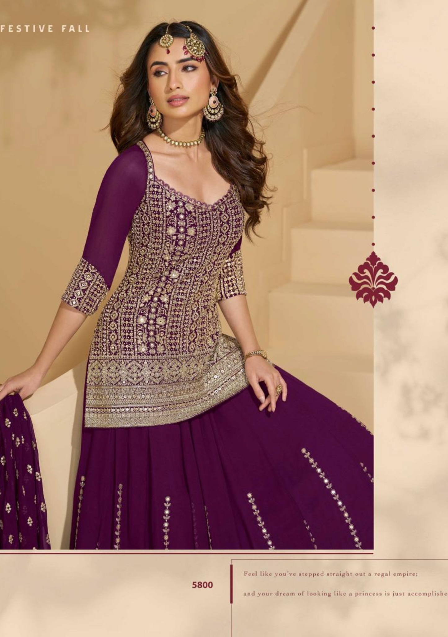 Free-Size Stitched Georgette Ensemble – Premium Embroidered Set