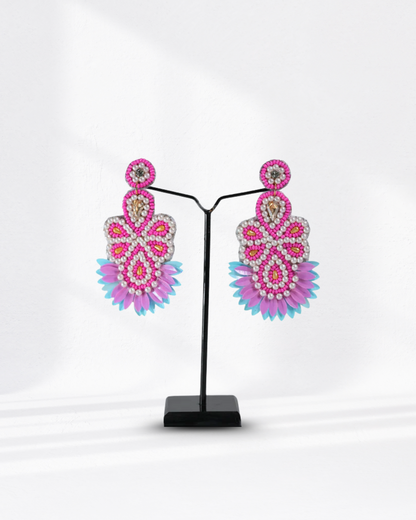 Desisnitch Handmade Earrings Combo – Lotus Bloom & Flamingo Edition (Set of 2 Pairs)